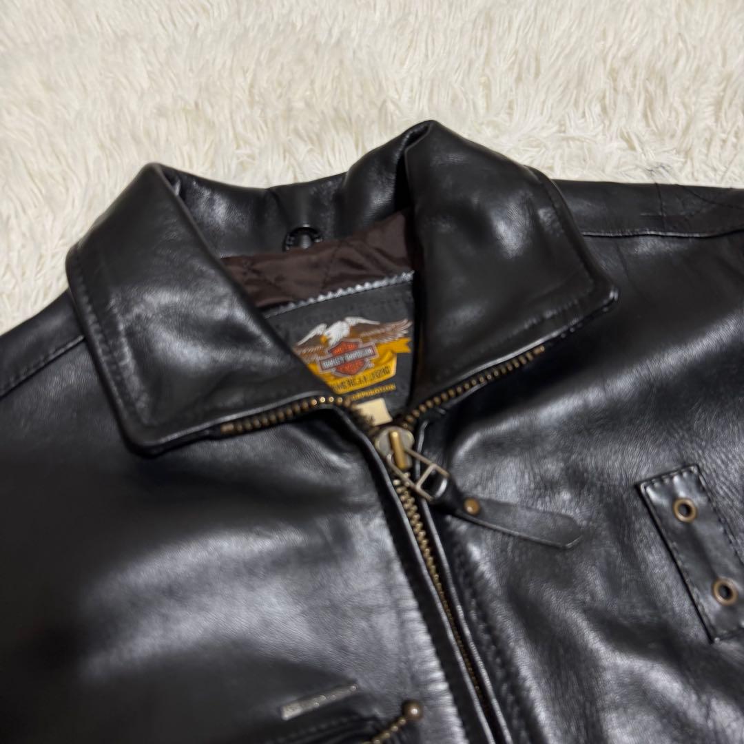 希少美品　ハーレーダビッドソン　シングルライダースジャケット　ホースハイド　黒