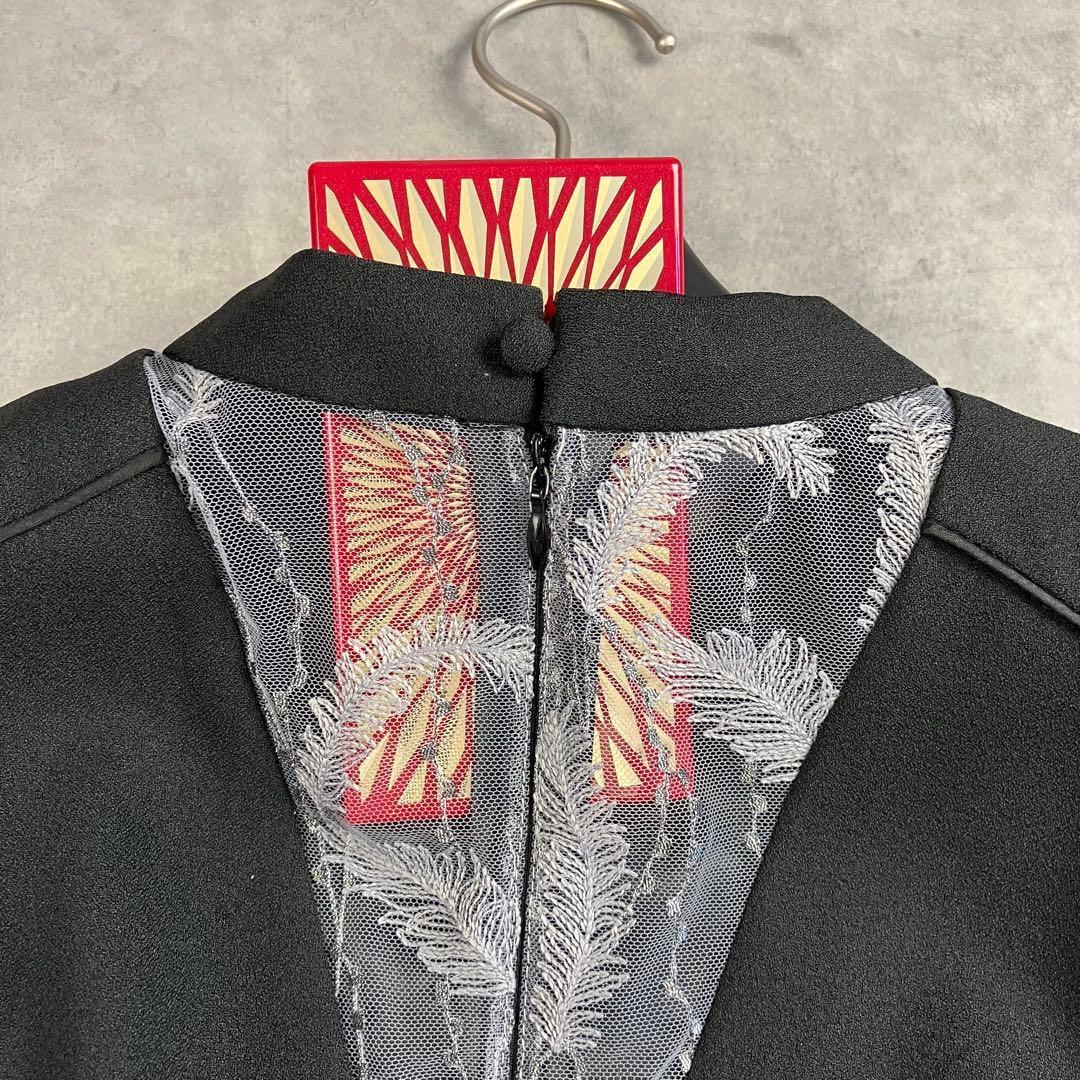 【タグ付き】niana スリーブスリット刺繍レースフレアドレス 結婚式 お呼ばれ