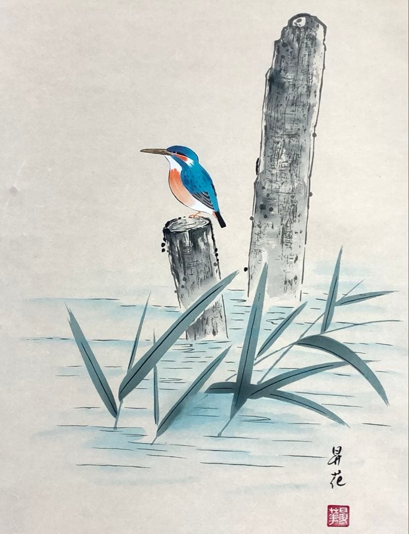 掛軸 昇花 松尾芭蕉 四季セット 紙箱 画賛 画讃 書 花 柿 春夏秋冬 C-4