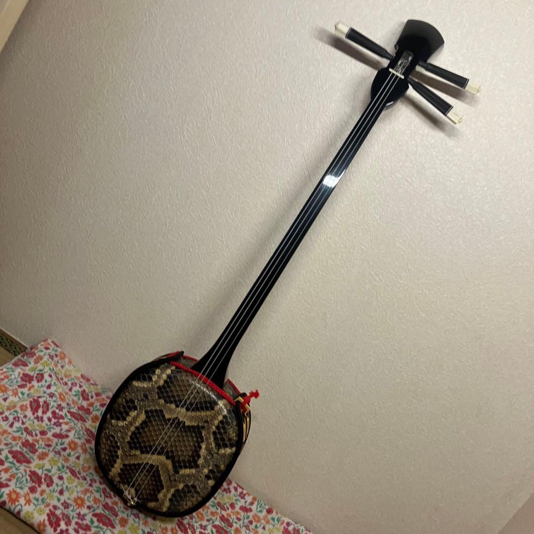 格安美品！【宮里三線】沖縄三線 本革 教本ケースセット 三線初中級心者