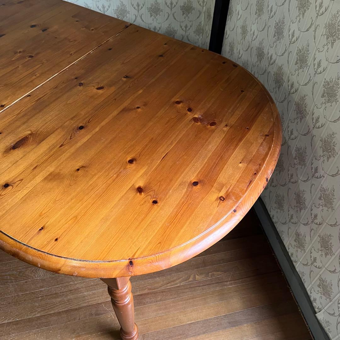 【アンティーク】北欧レトロ 天然木 エクステンションテーブル ダイニングテーブル