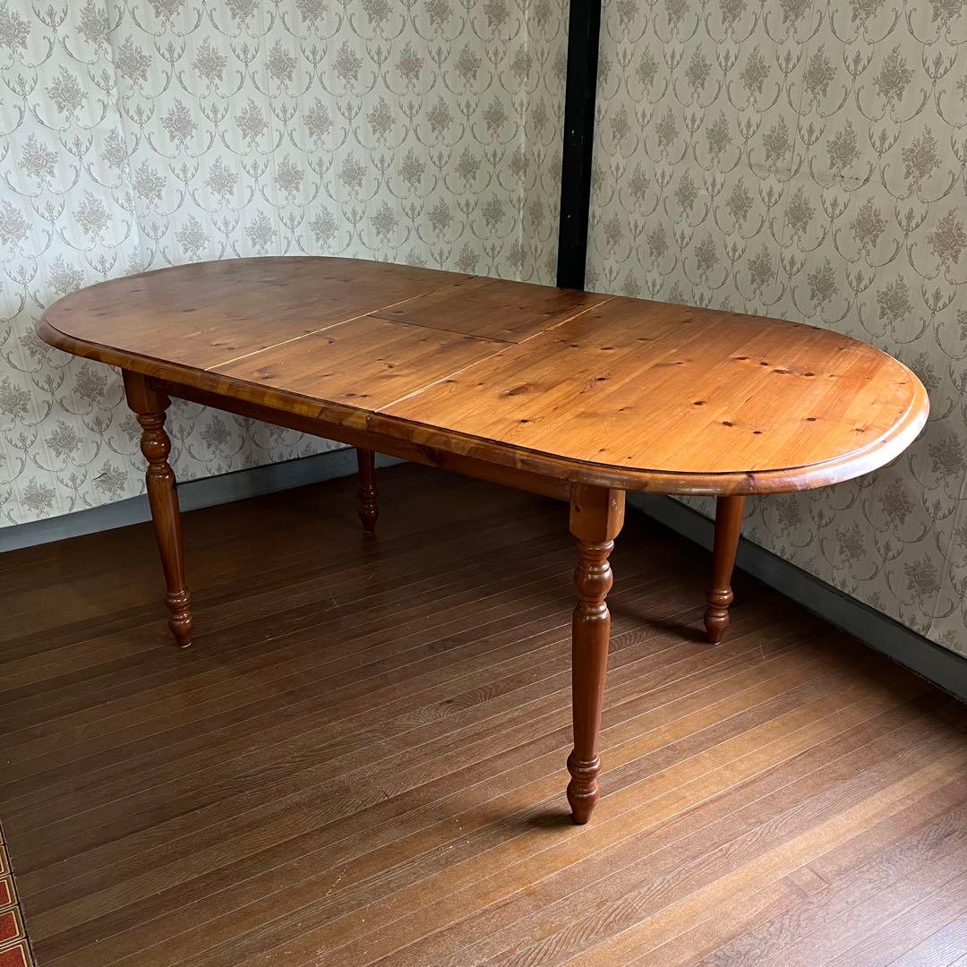 【アンティーク】北欧レトロ 天然木 エクステンションテーブル ダイニングテーブル