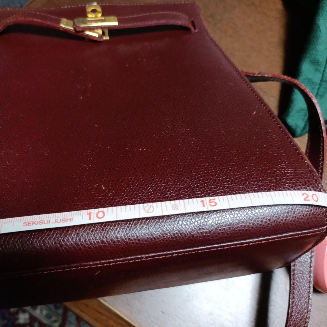 バーガンディ レザー ショルダーバッグゴールド金具