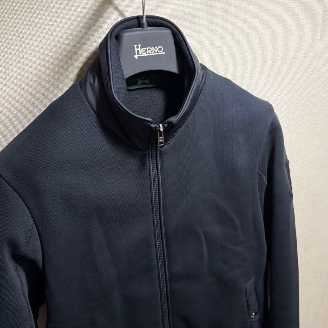 HERNOスウェット ジップアップブルゾン ネイビー 44 ヘルノ