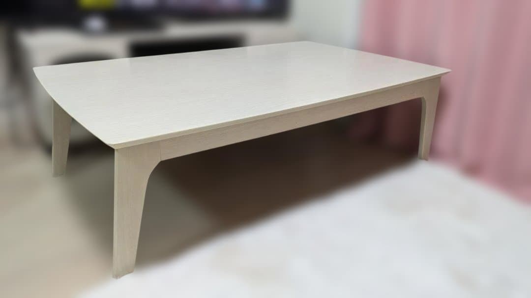 【ニトリ】ホワイト木製 長方形 大型 こたつテーブル