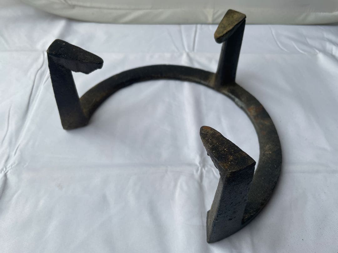 茶道具 風炉一式 6点セット 面取風炉 柿合塗小板 五徳 底瓦 前瓦 風炉灰