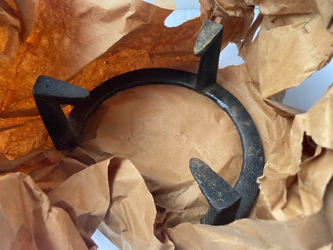 茶道具 風炉一式 6点セット 面取風炉 柿合塗小板 五徳 底瓦 前瓦 風炉灰