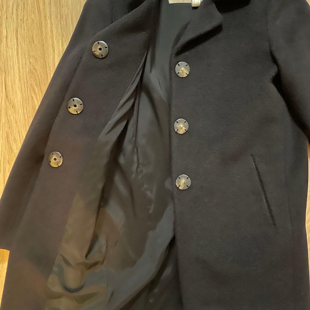 HERNOヘルノ　ブラックチェスターコート ウールシルク混合