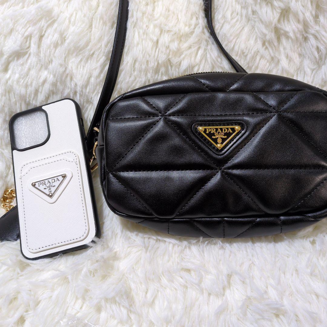 ブラック ショルダーバッグ キルティングノベルティ