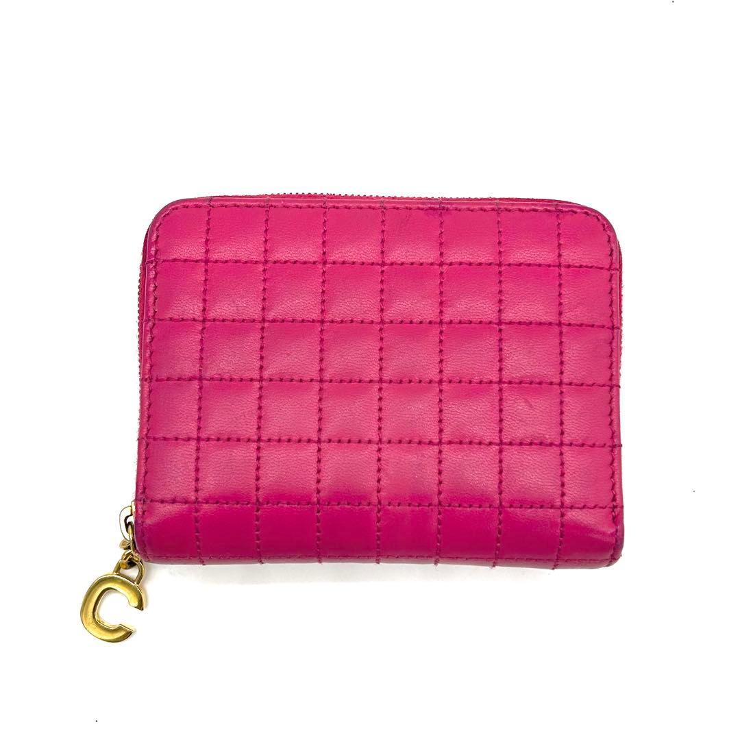 【美品】セリーヌ ケース Cチャーム キルティング ピンク 保存袋付き