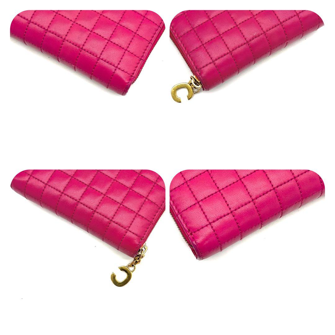 【美品】セリーヌ ケース Cチャーム キルティング ピンク 保存袋付き