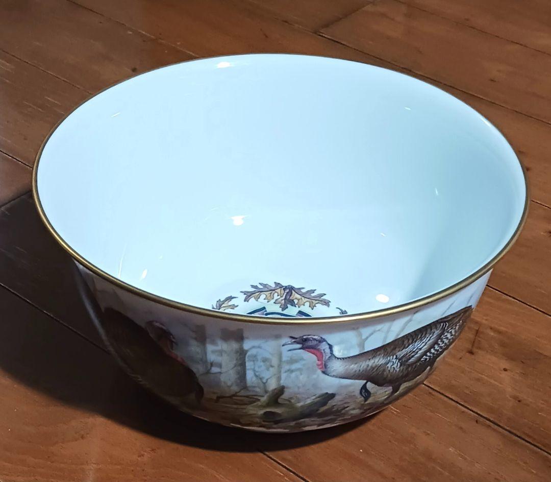 フランクリン ポーセリン 七面鳥デザイン 陶器ボウル 大鉢 限定品 1983年製