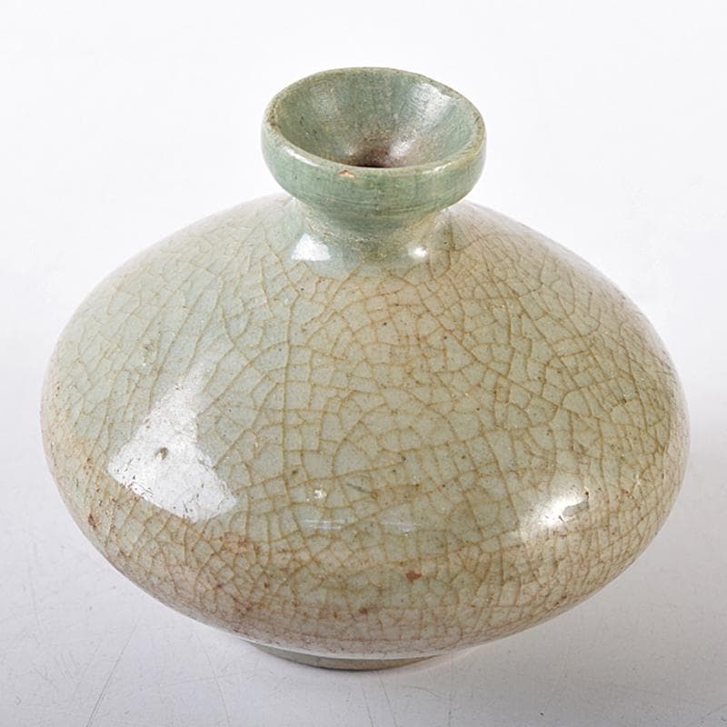 朝鮮美術　李朝　高麗青磁　小壷　油壷　C　R8575