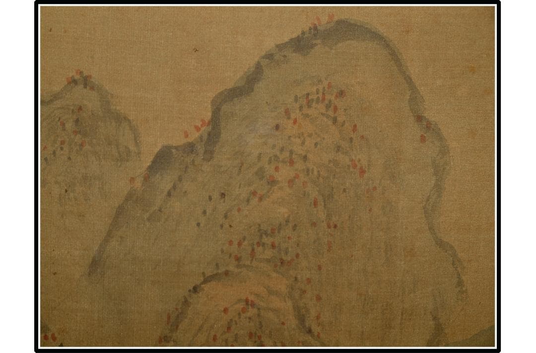 時代の掛軸　山水図肉筆保証　蔵整理不用品処理6　日本　中国X1048C15-1