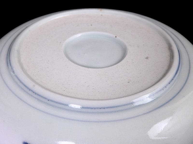 古伊万里　染付　船頭に帆掛け船の図　膾皿　5寸皿　B188AS-CUm