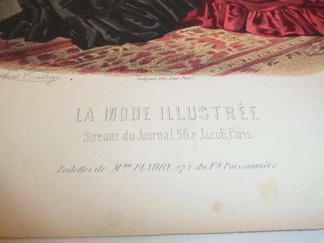 1869年 銅版画◆フランス ファッション誌『ラ・モード・イリュストレ』No.9
