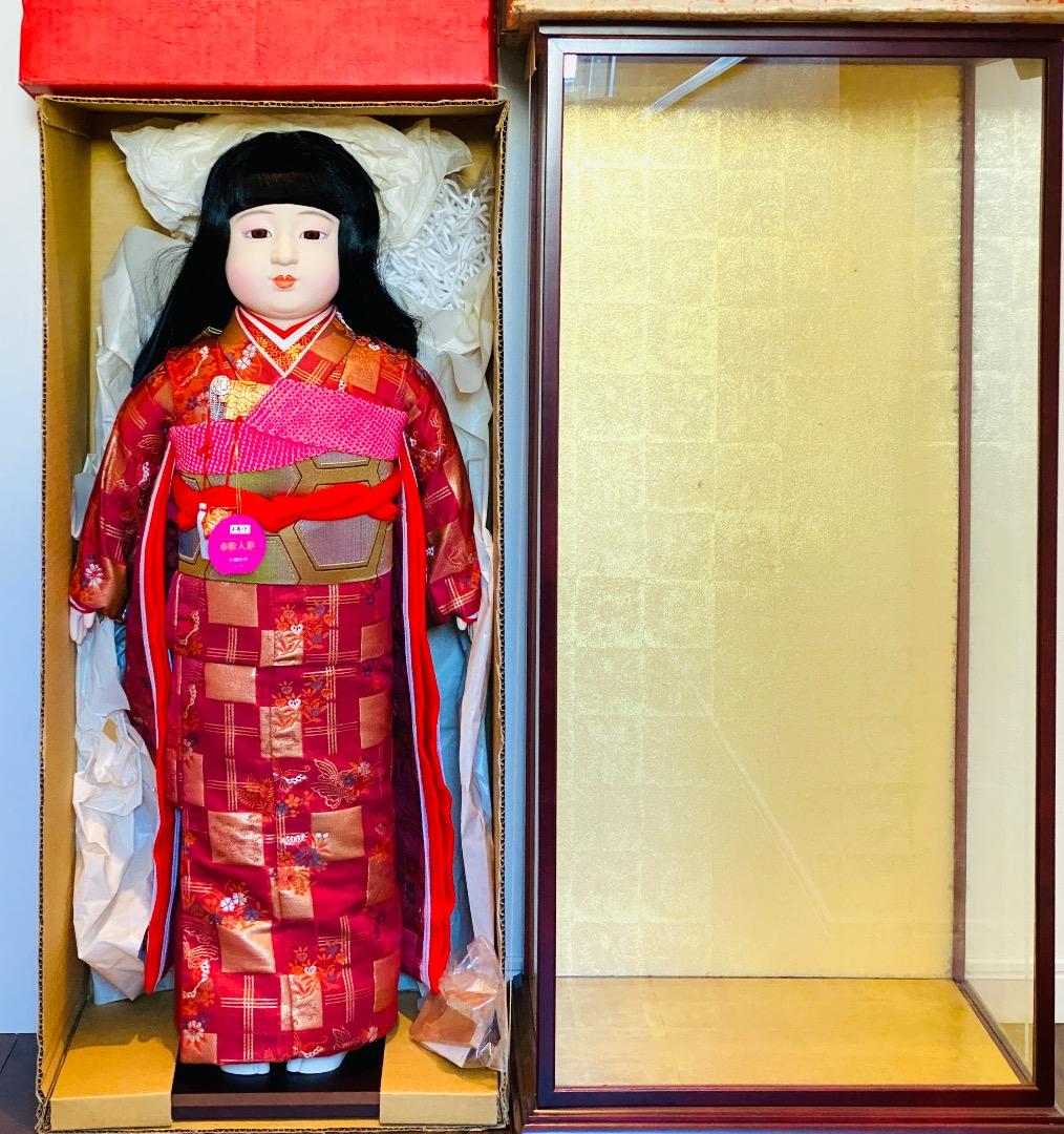 美品！【花雲斉玉秀作】大型 全長85cm 市松人形 女の子 振袖 着物