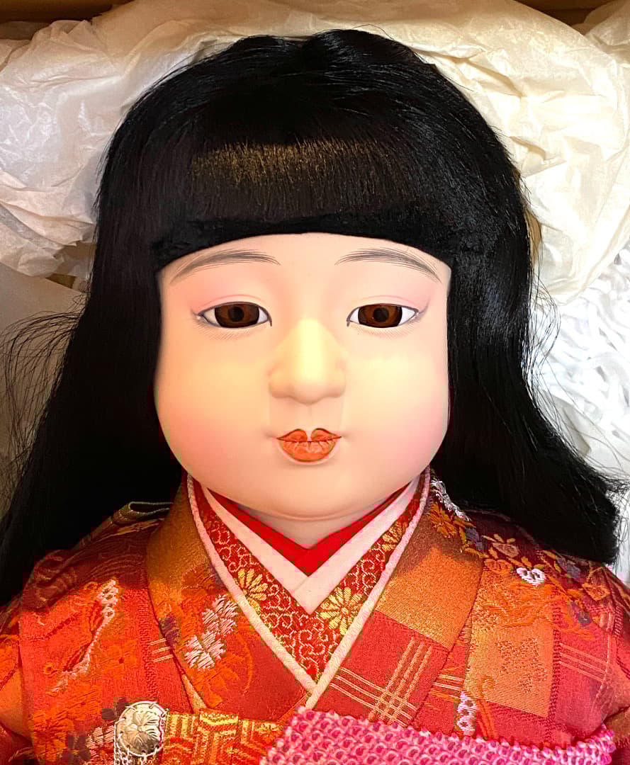 美品！【花雲斉玉秀作】大型 全長85cm 市松人形 女の子 振袖 着物