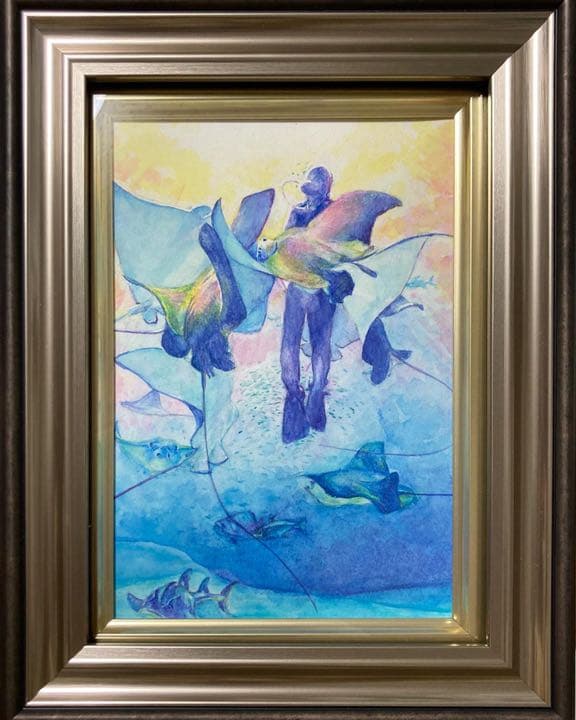 水彩画(油彩額)