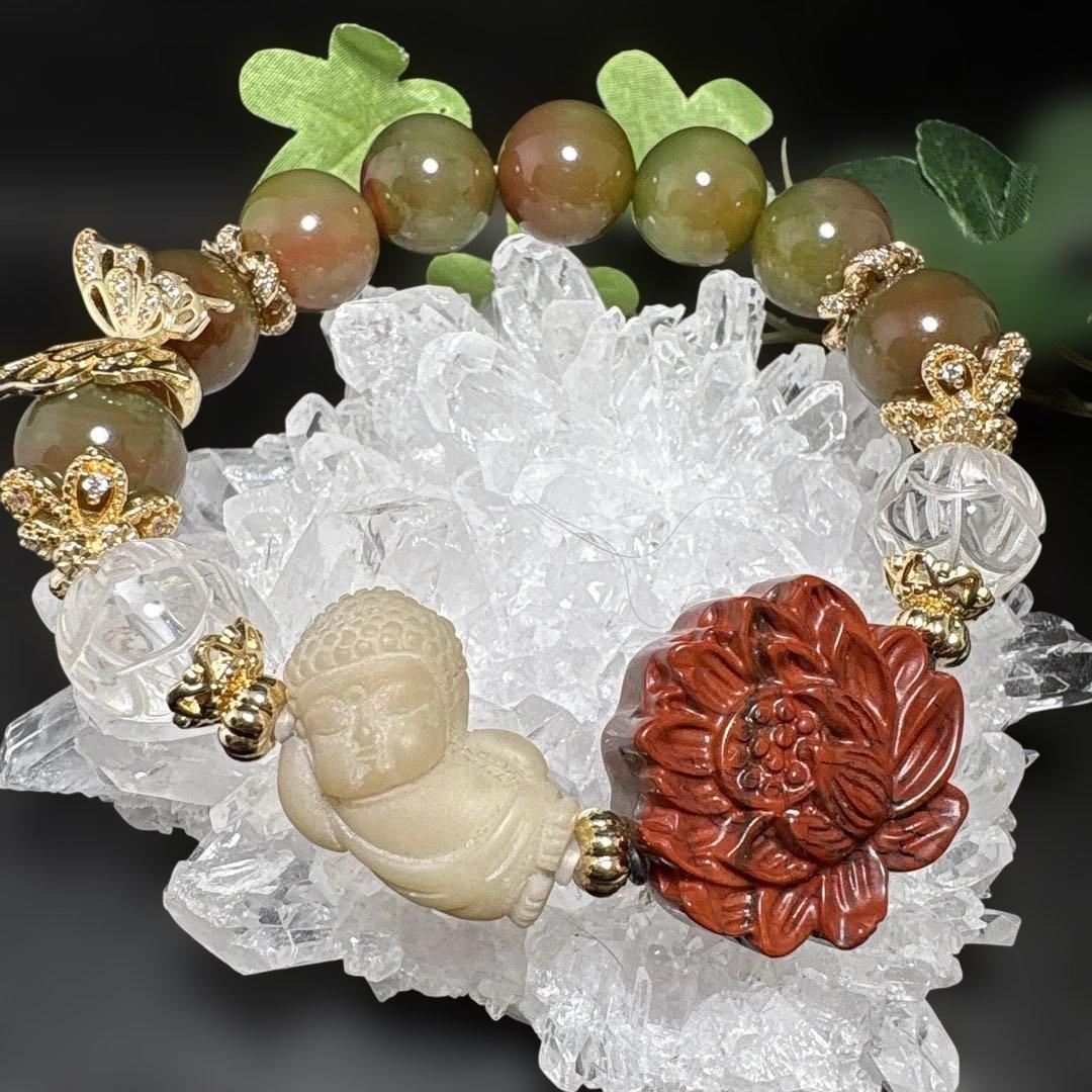 ＊みーにゃん様お取置き7/ 20アラシャン瑪瑙　可愛いすぎるベビー大仏様と蓮