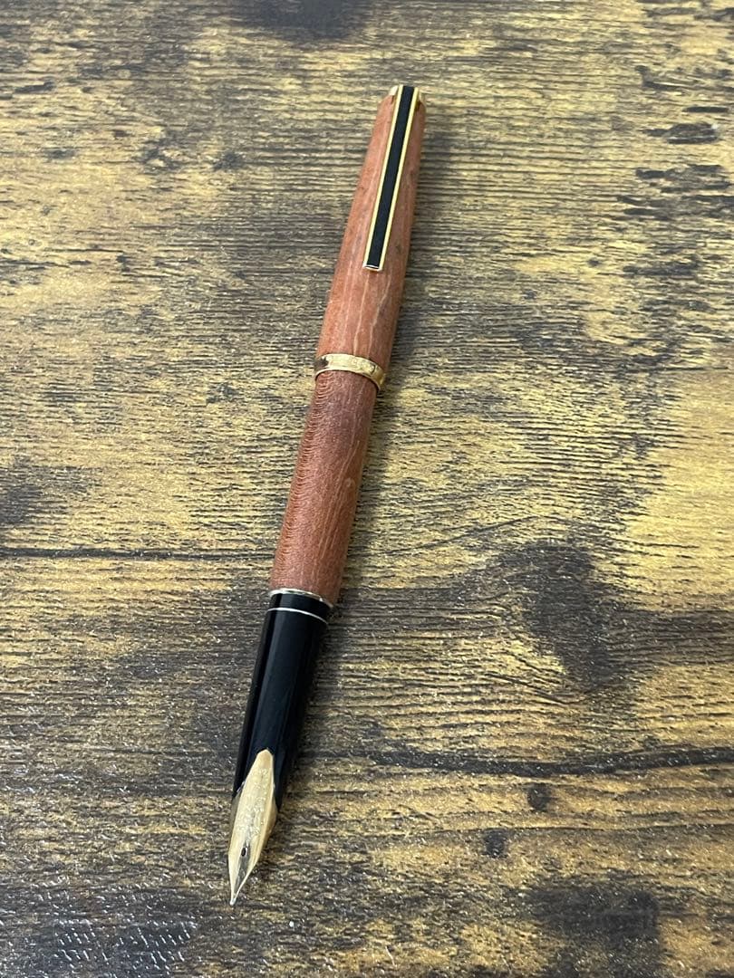 1974年製　初代カスタム　高級天然　イタヤカエデ 大型18金 万年筆