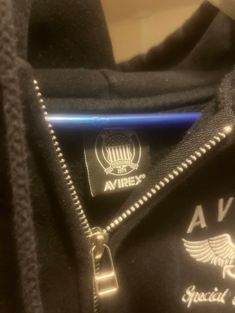 AVIREX ブラック フルジップパーカー