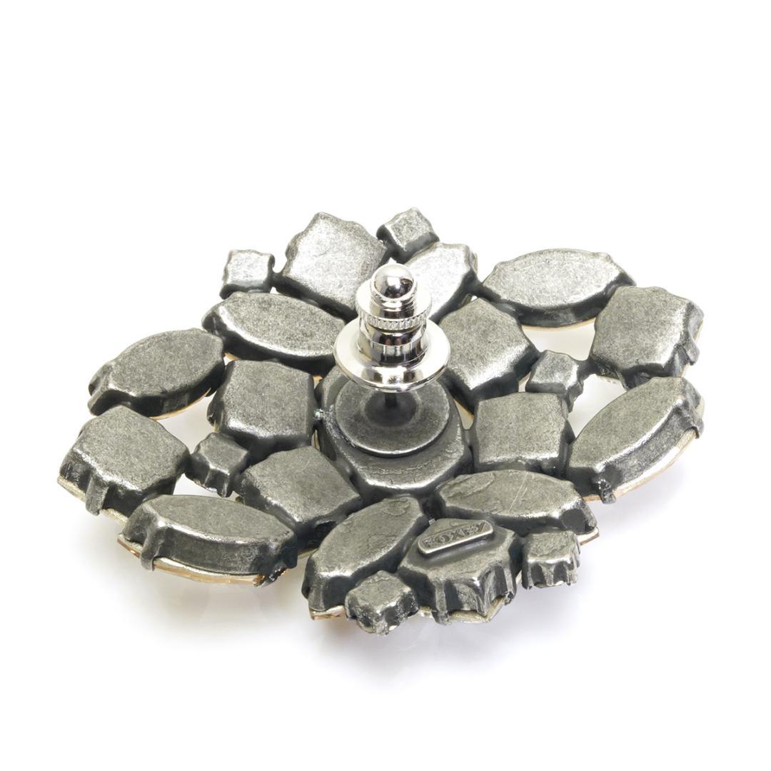 フォクシー ビジュー ピンブローチ FOXEY ブラウン オレンジ クリア