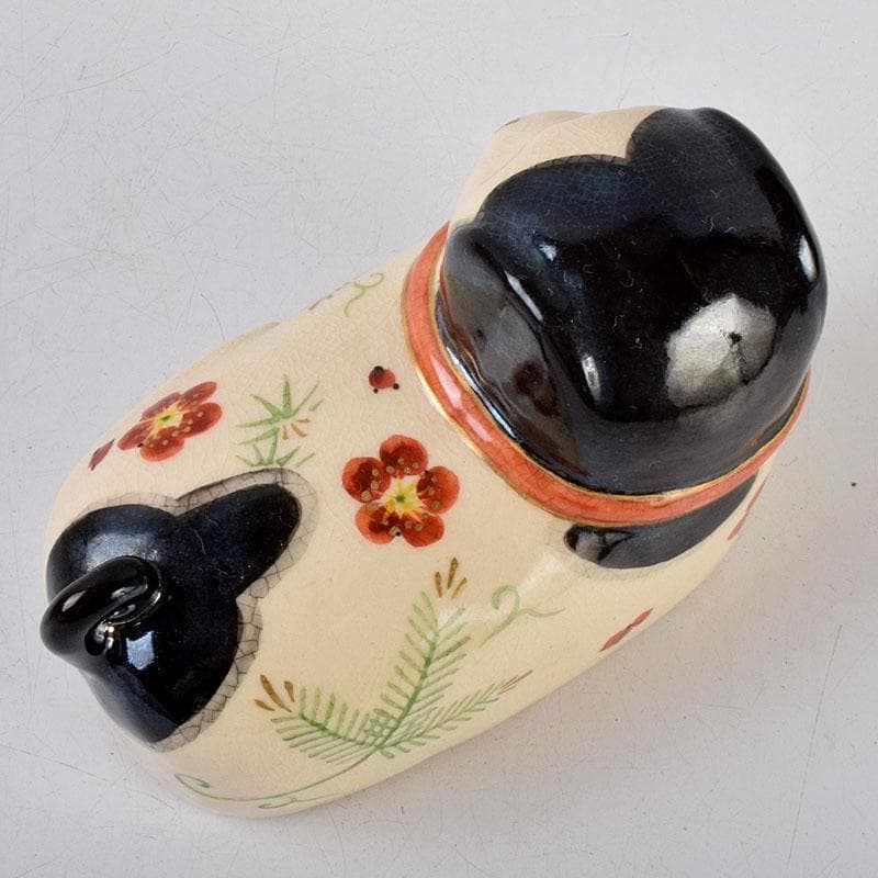 京焼　伊東陶山作　犬張子　お伽犬　置物　縁起物　共布共箱　C　8781