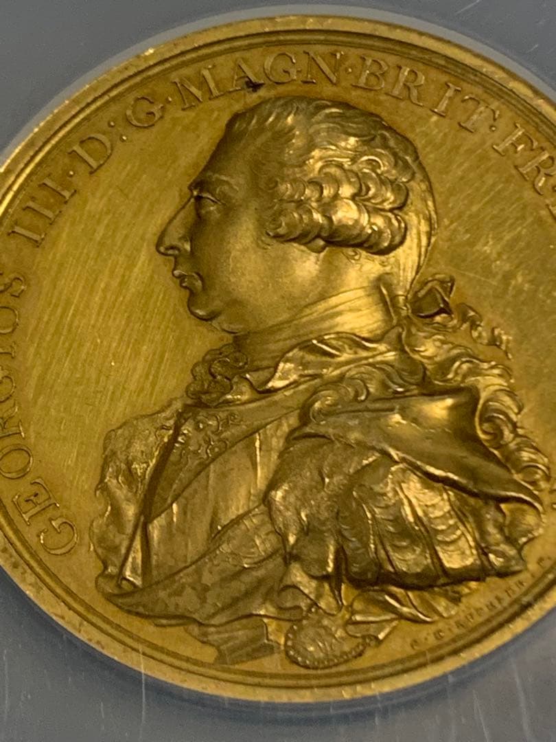 唯一TOP POP‼️ジョージ3世 1800年 暗殺未遂　金メッキGILDメダル