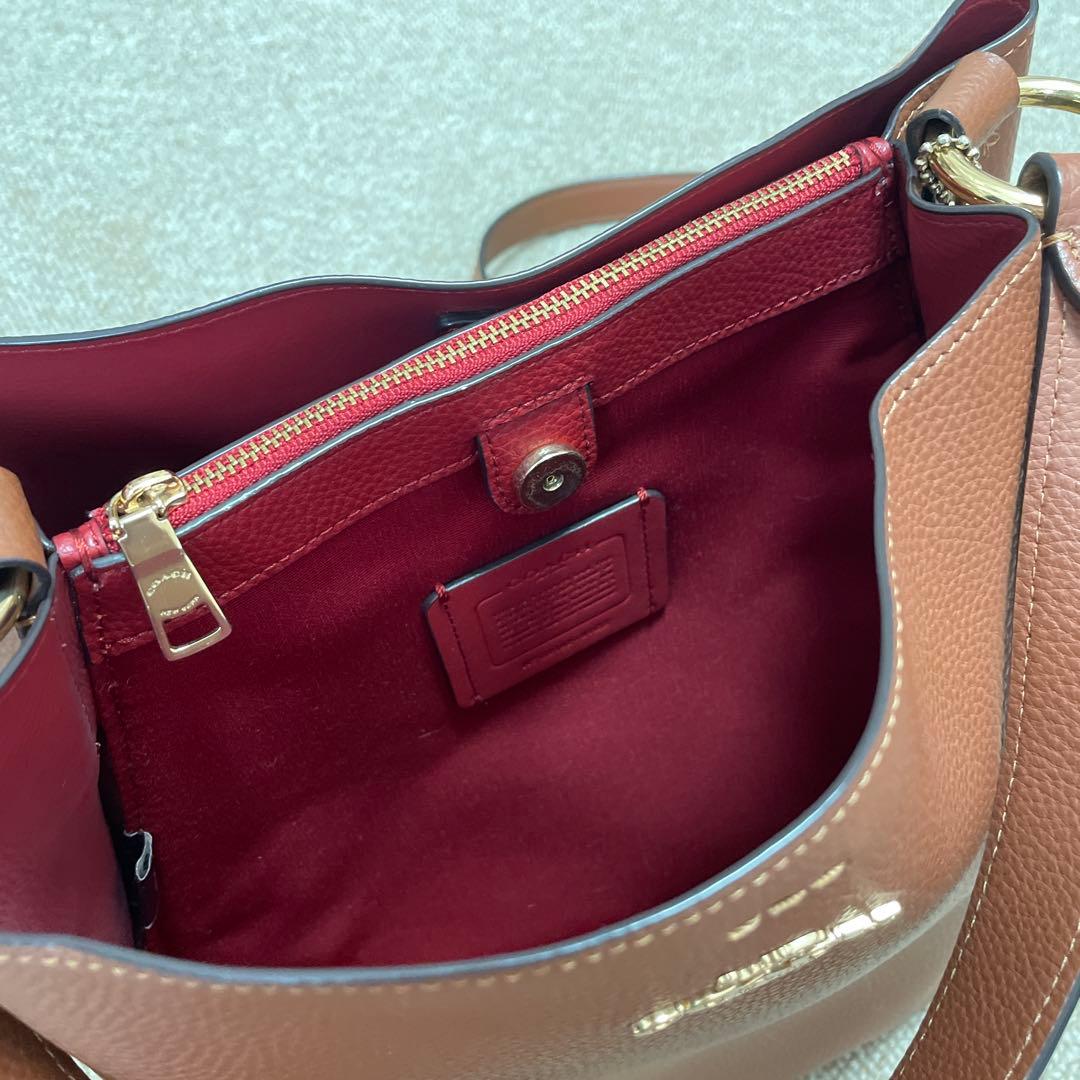 【COACH】 コーチ ブラウンレザー タウンバゲットバッグ　ハンドバッグ