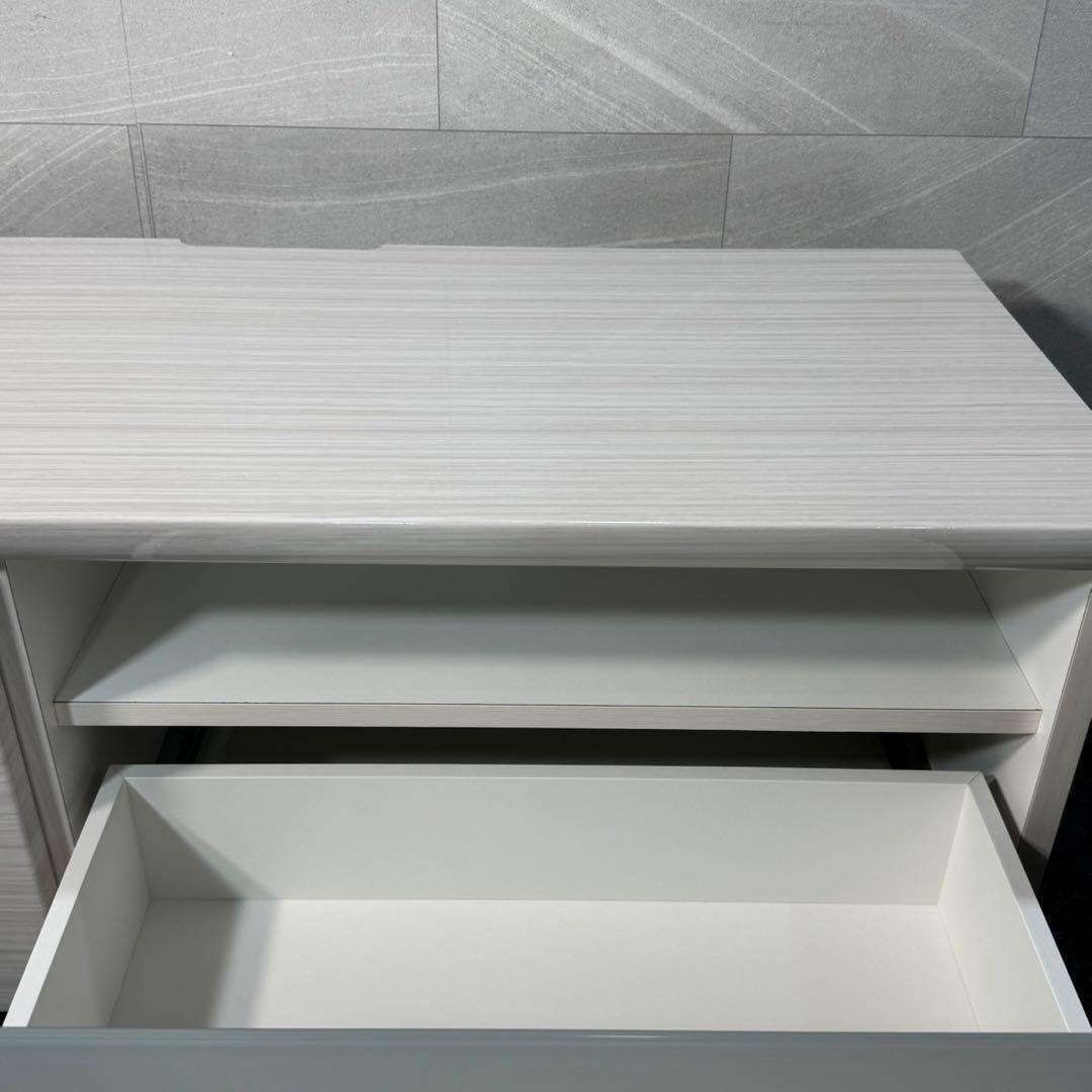 テレビ台 120cm デミオ ハイグロス ホワイト AVボード 白 d4555