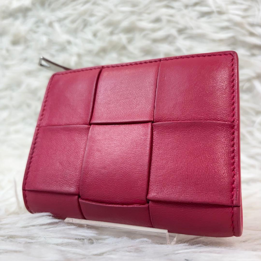 美品/現行/RFID✨ボッテガヴェネタ カセット スモール 二つ折り財布 ピンク