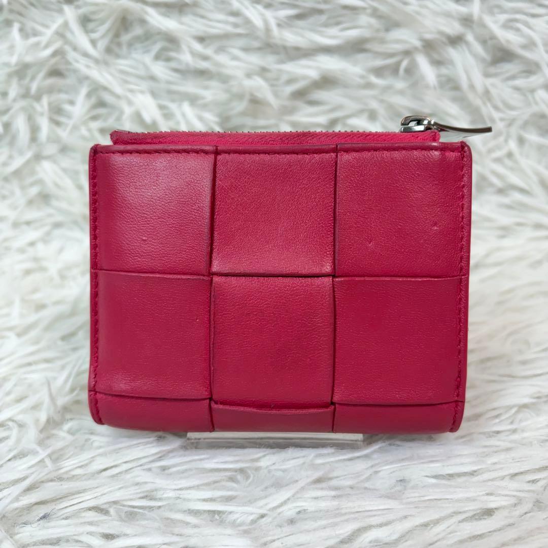 美品/現行/RFID✨ボッテガヴェネタ カセット スモール 二つ折り財布 ピンク