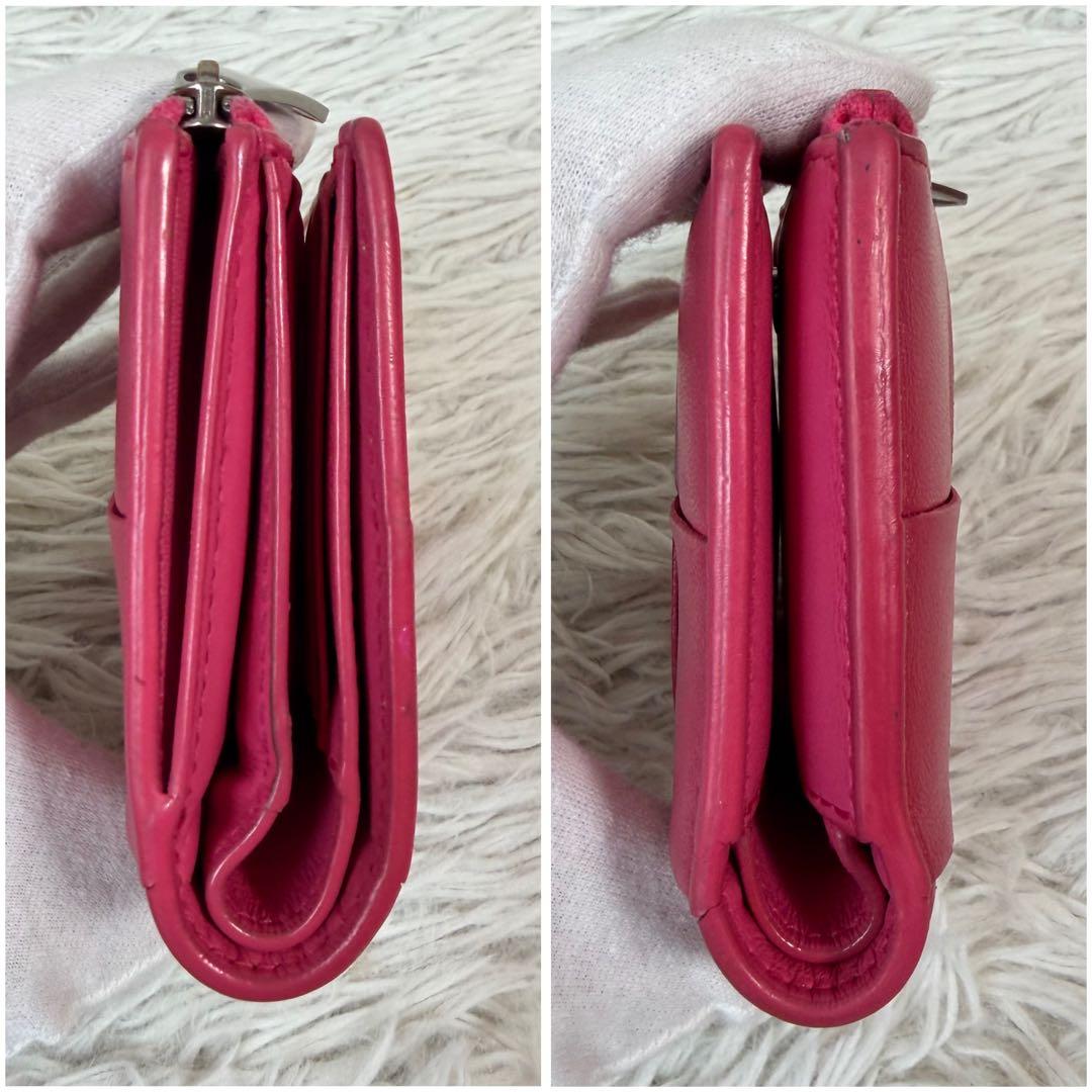 美品/現行/RFID✨ボッテガヴェネタ カセット スモール 二つ折り財布 ピンク