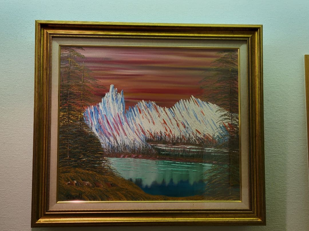 絵画 Mountain waterfall