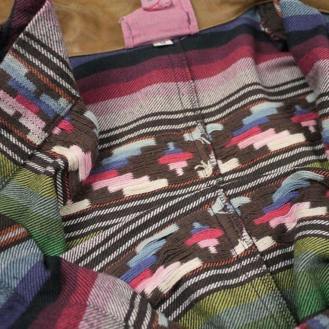 ビンテージ ネイティブ メキシカン ラグ ジャケット カバーオール レザー 古着