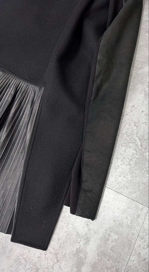 Rick Owens AW14 ウール　レザープリーツ　コート　40