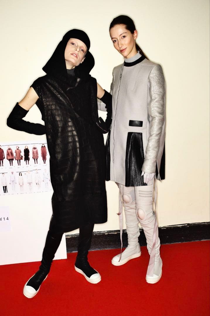 Rick Owens AW14 ウール　レザープリーツ　コート　40