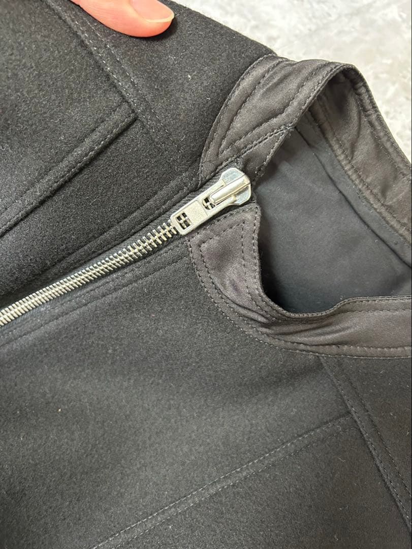 Rick Owens AW14 ウール　レザープリーツ　コート　40