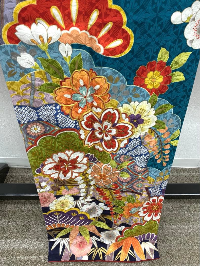 振袖 豪華 金駒 刺繍 金彩 紋意匠 身丈163cm