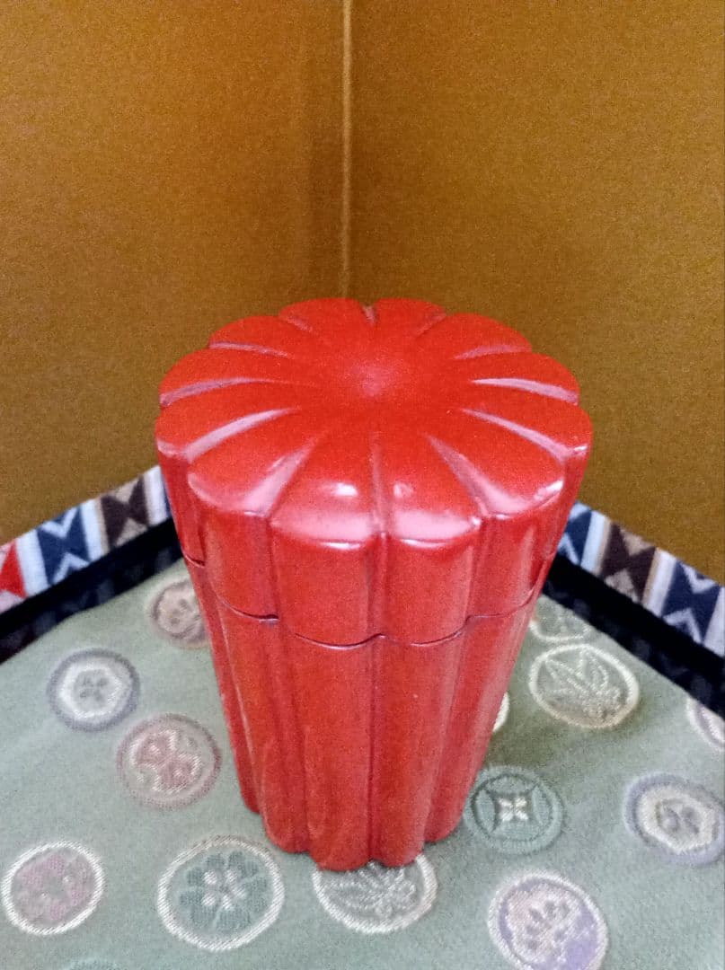 唐物写　紅菊　根来茶器　根来塗　棗　大徳寺　松長剛山　共箱