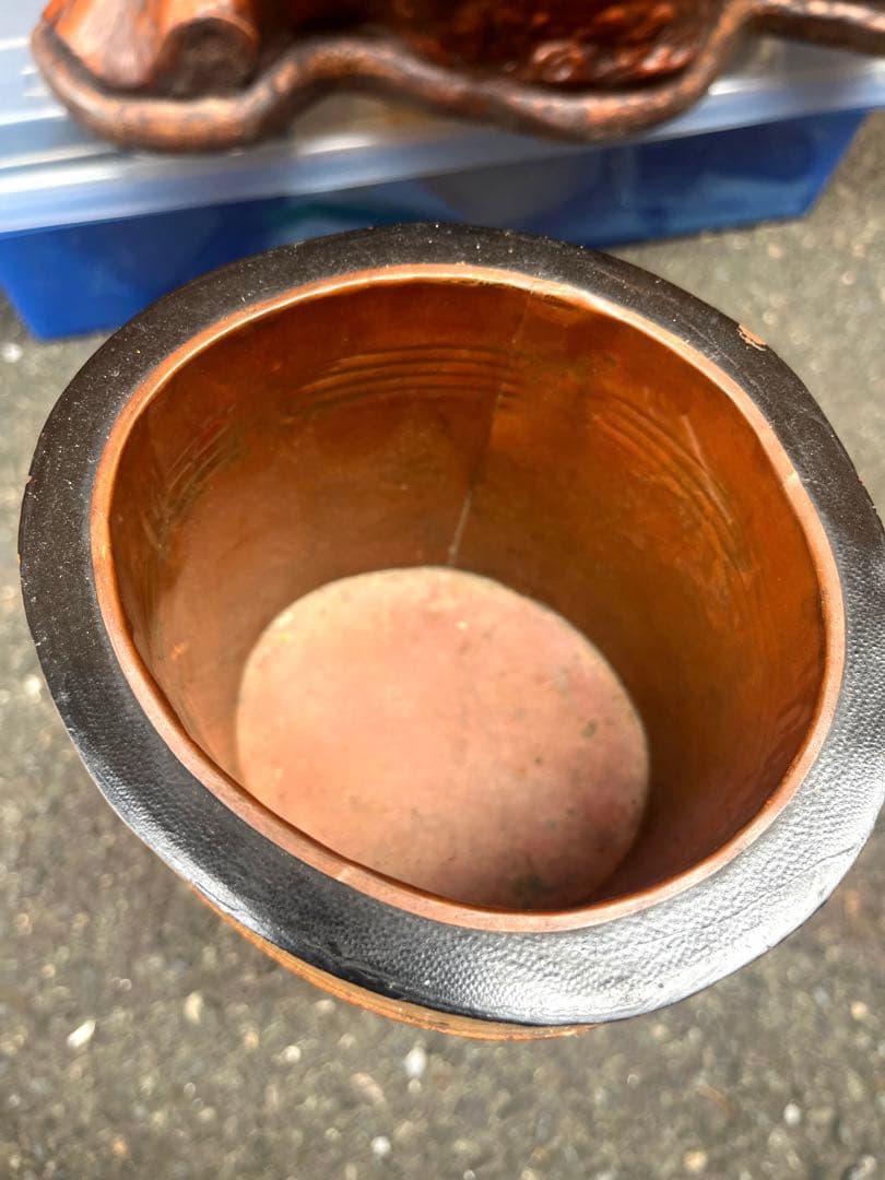 花台　木瘤 茶道具　華道　逸品 自然木 瘤付き 花器・銅根木 古美術アンティーク