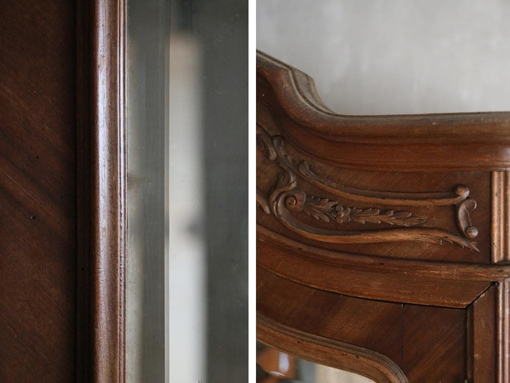 フランスアンティーク木製アルモワールキャビネット/ワードローブ食器棚75-237