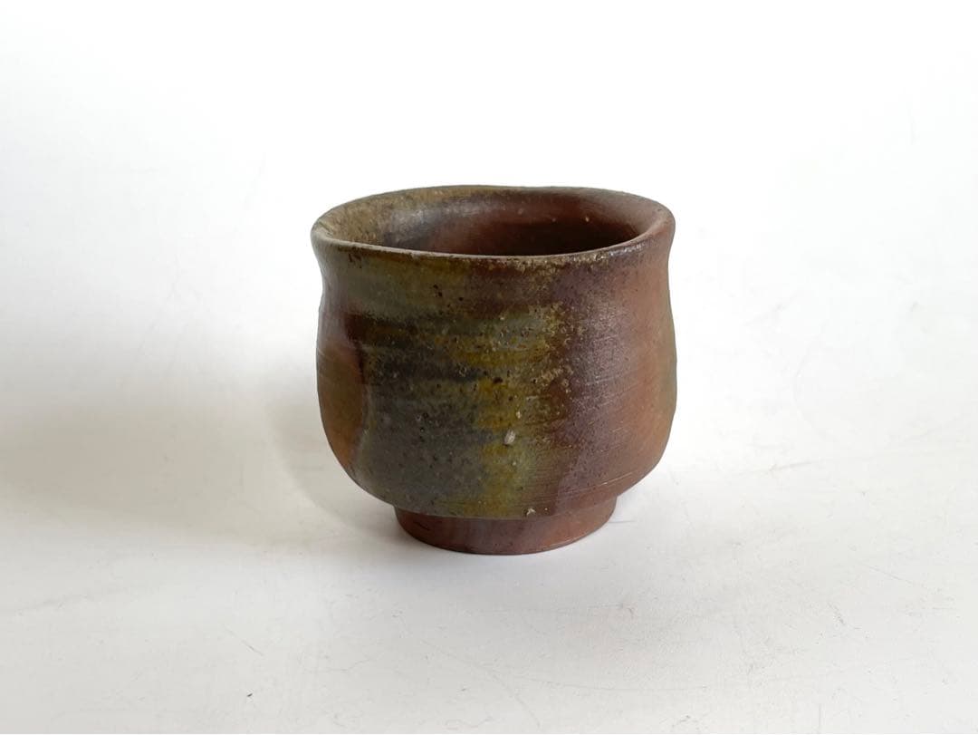 陶芸家　伊勢崎満　備前　ぐい呑　酒器　備前焼　窯変　伊勢崎陽山　共箱