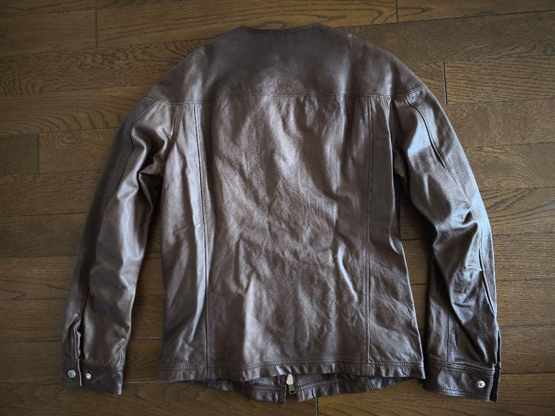 nonnative ノーカラーレザージャケット　ブラウン　0 NN-J2301