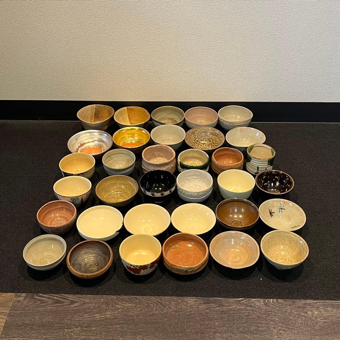 茶碗 抹茶碗 まとめて 34点 茶道具 箱無し 陶器 京焼 いろいろ 時代物