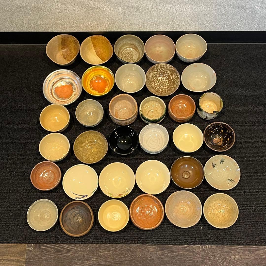 茶碗 抹茶碗 まとめて 34点 茶道具 箱無し 陶器 京焼 いろいろ 時代物