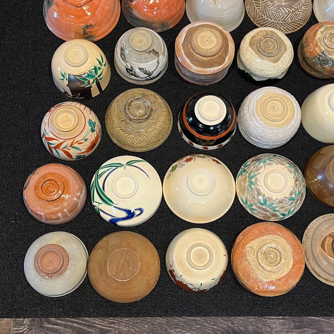 茶碗 抹茶碗 まとめて 34点 茶道具 箱無し 陶器 京焼 いろいろ 時代物