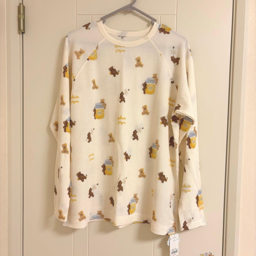 【gelato pique】はちみつベア柄プルオーバー＆ロングパンツ