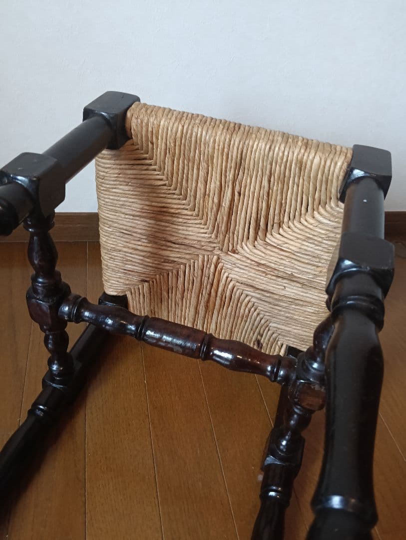 イギリス アンティーク ヴィンテージ ラッシュシート スツール　椅子 手仕事